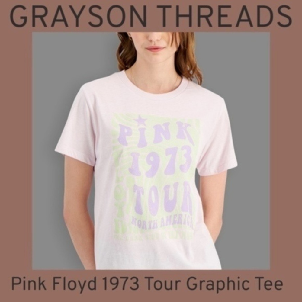 GRAYSON Threads Black Juniors' Pink Floyd Tour Graphic T-shirt